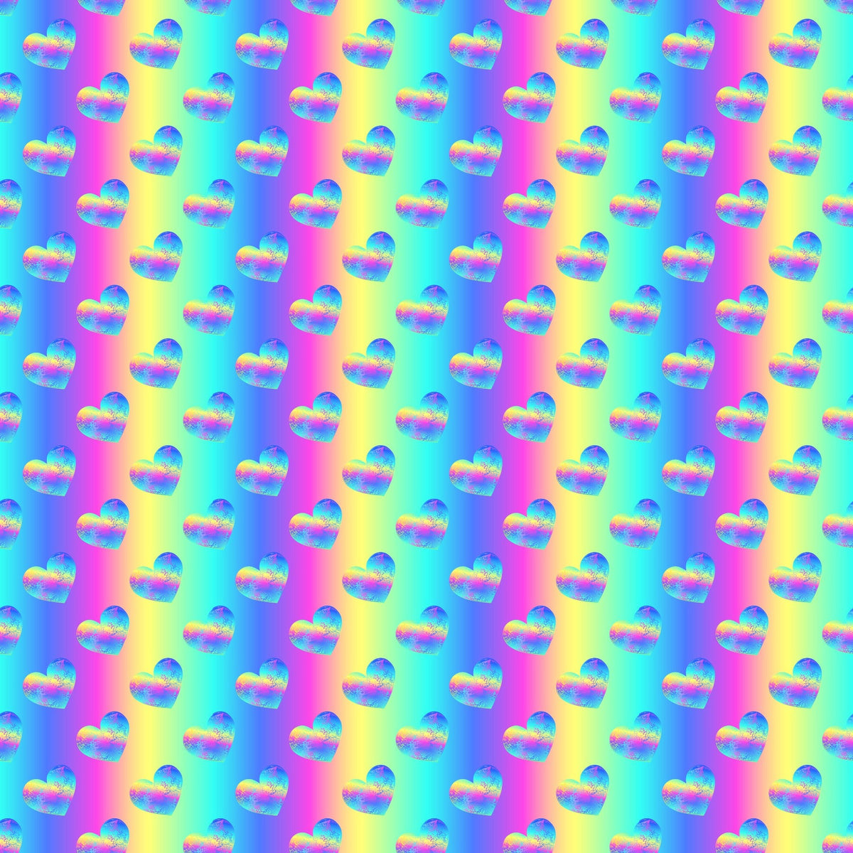 Holographic Look Printed Hearts - Adhesive Vinyl