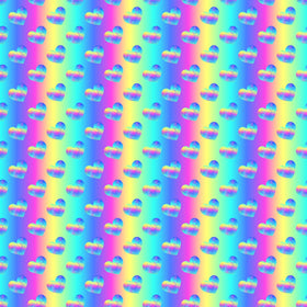 Bright Rainbow Printed Hearts - Adhesive Vinyl