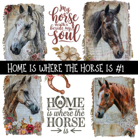 Home is where the Horse is Torn Pages UV DTF Decal sheets 2 Designs available