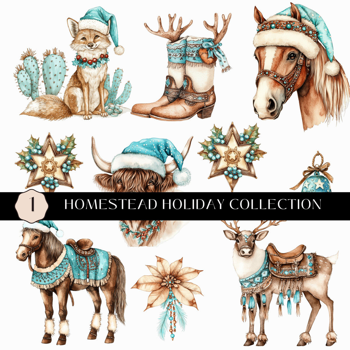Homestead Holiday Collection UV DTF Decal Sheets- 6 Designs