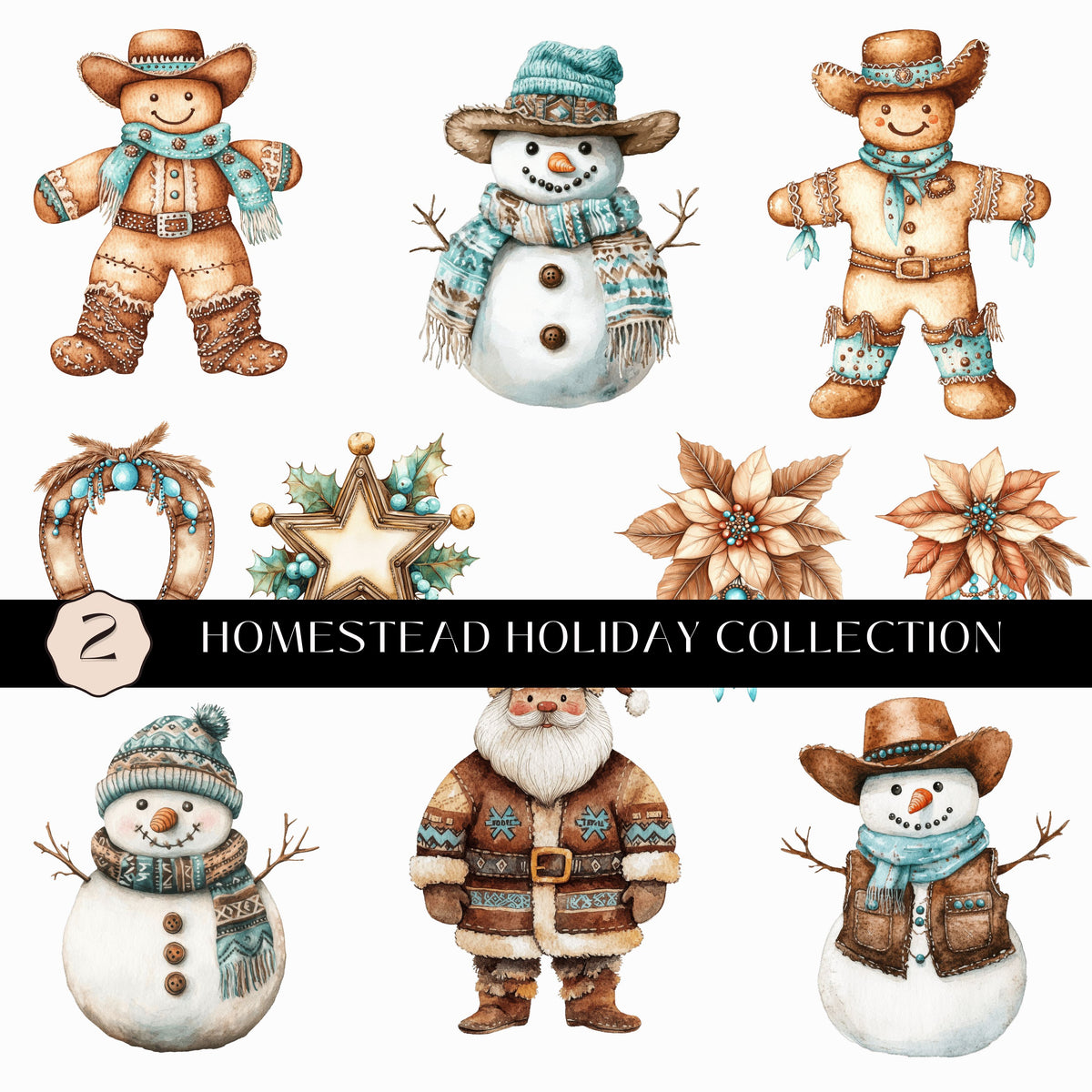 Homestead Holiday Collection UV DTF Decal Sheets- 6 Designs