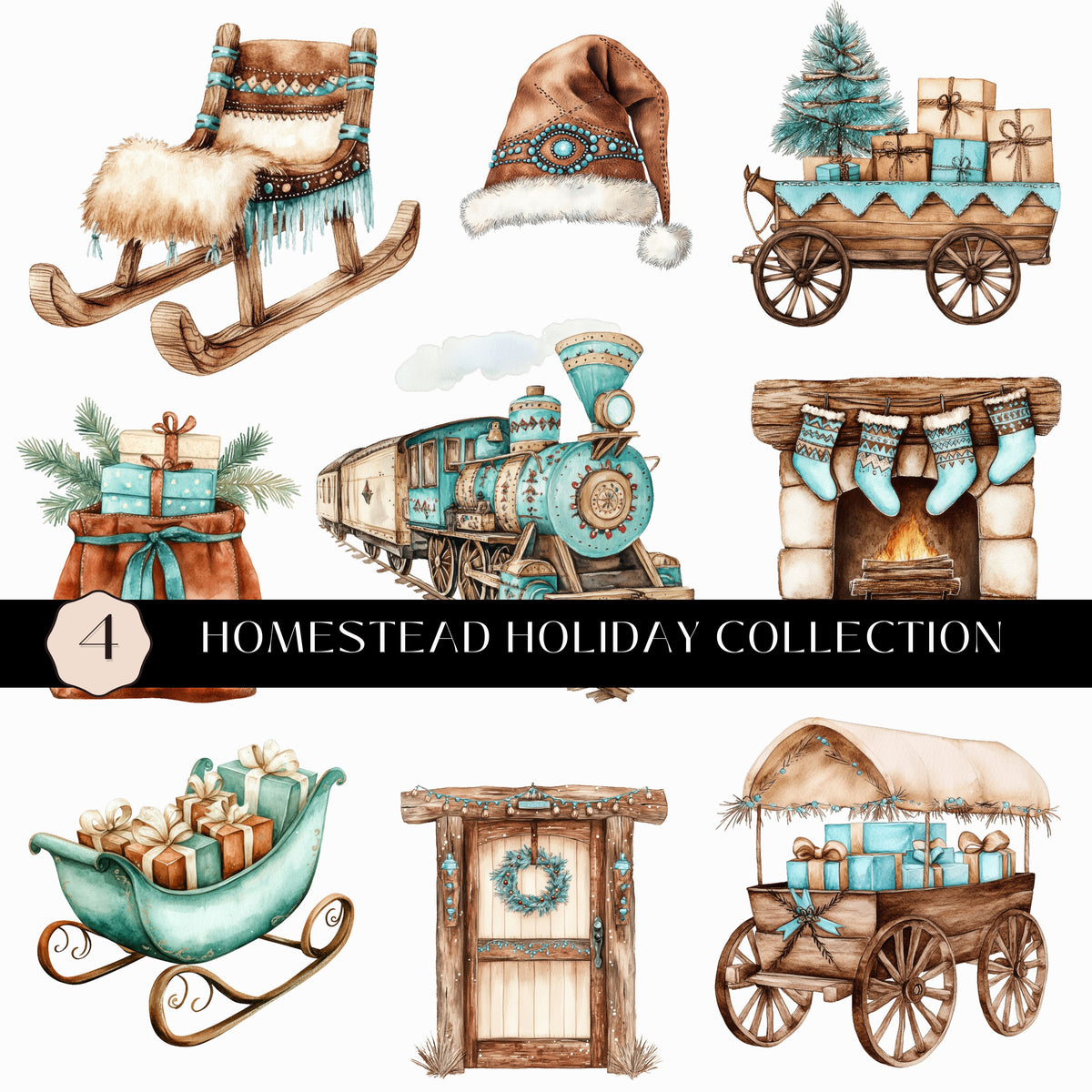 Homestead Holiday Collection UV DTF Decal Sheets- 6 Designs