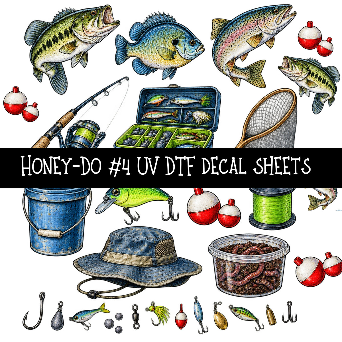 Honey-Do UV DTF Decal sheets 9 Designs available