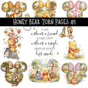 Honey Bear Torn Pages UV DTF Decal sheets 2 designs available