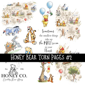 Honey Bear Torn Pages UV DTF Decal sheets 2 designs available