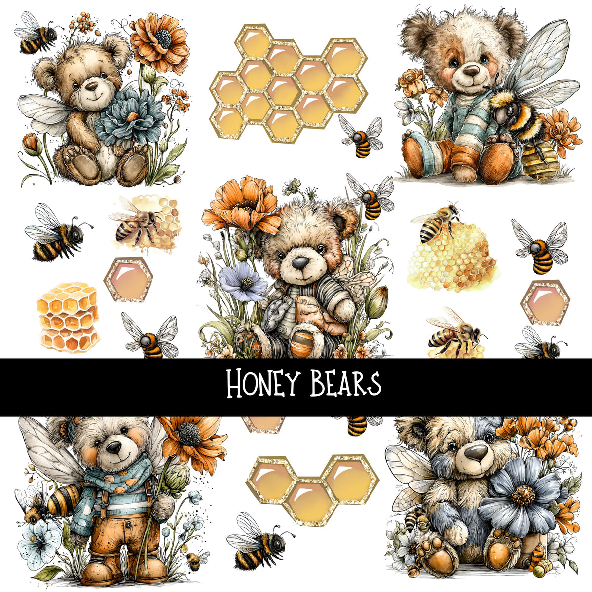 Honey Bears UV Decal sheet