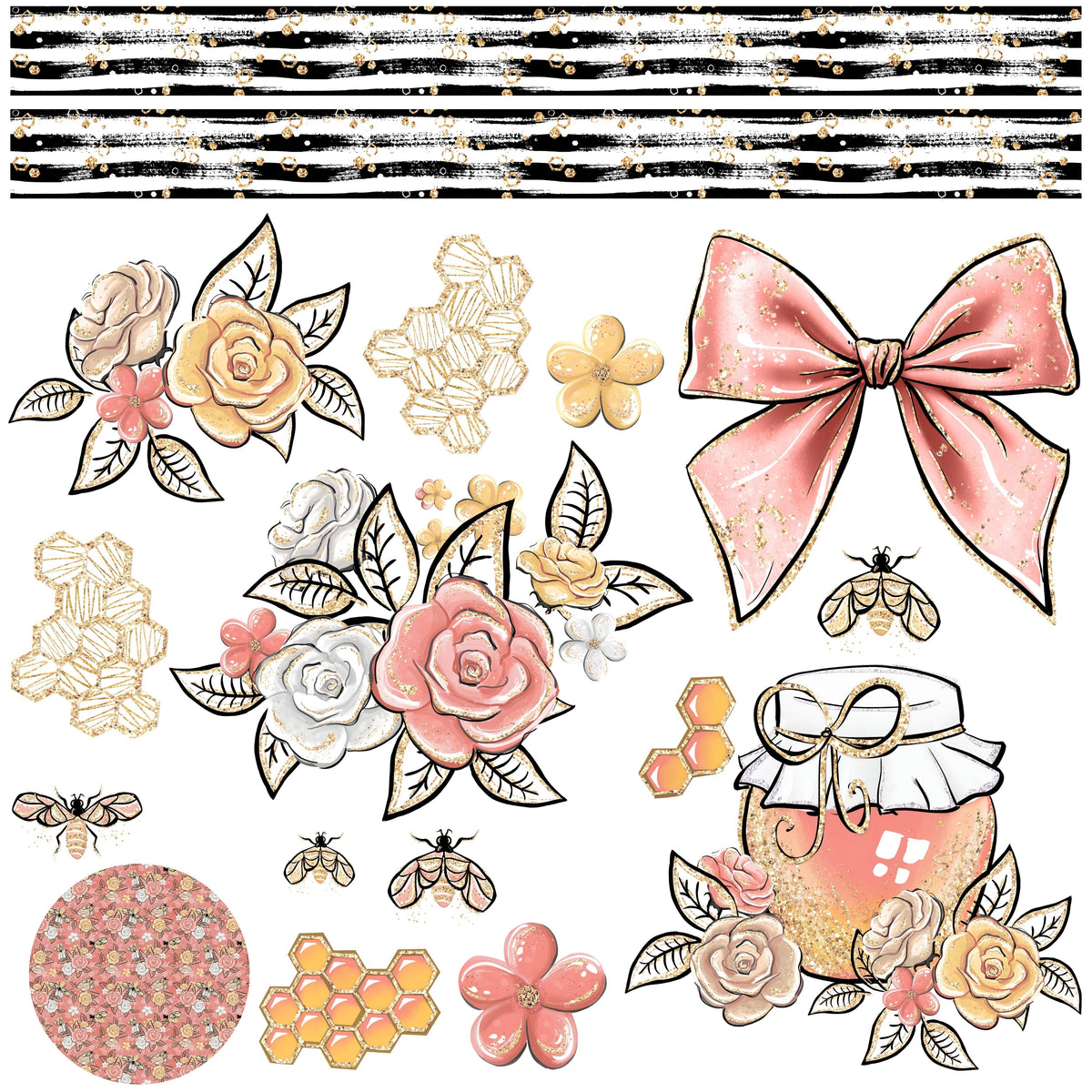 Honey Bee UV DTF Decal Sheets- 2 Design Options