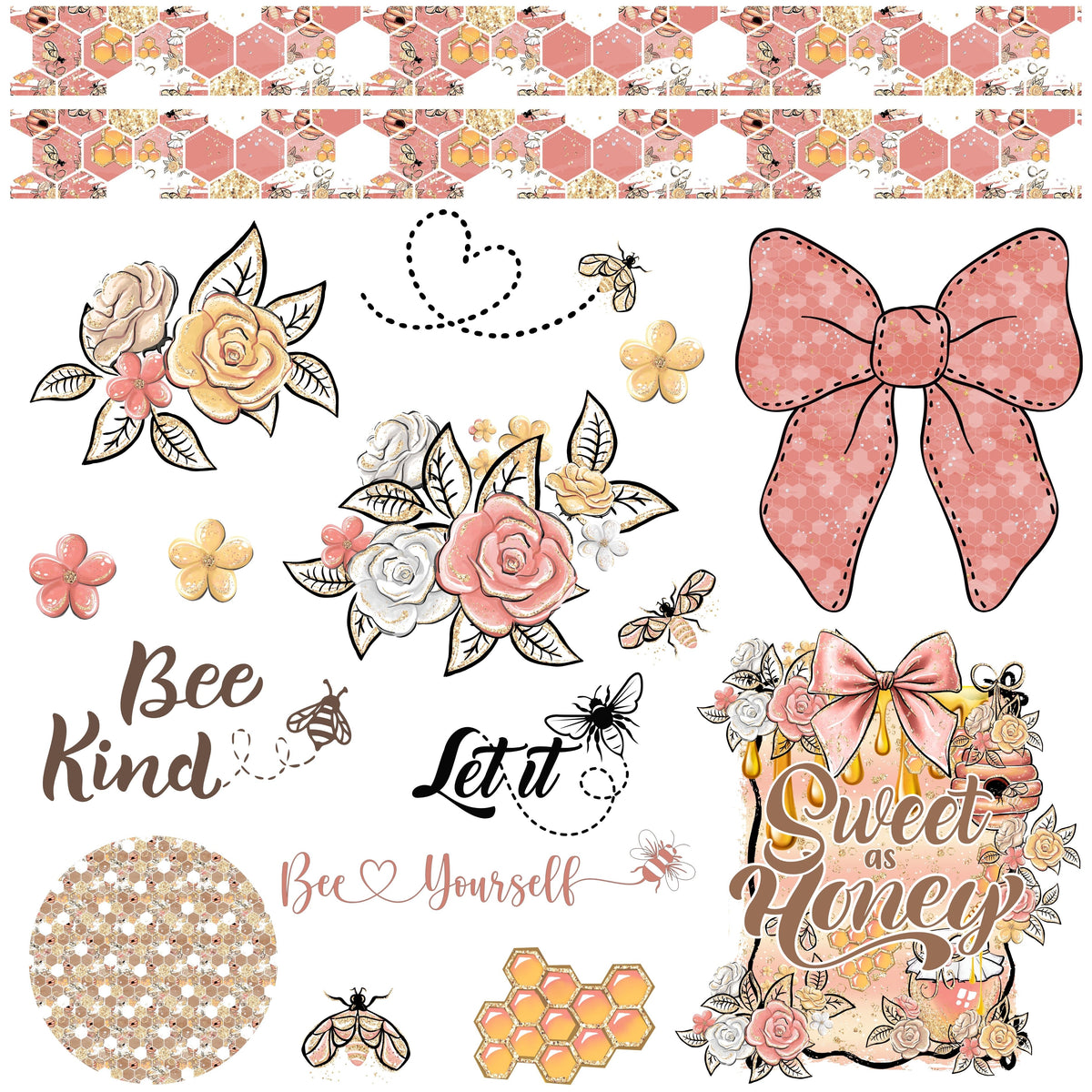 Honey Bee UV DTF Decal Sheets- 2 Design Options