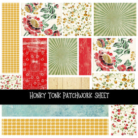 Honky Tonk Patchwork precut vinyl sheet available in 12x12 or 6x6 sizes