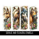 Horse and Flowers panels UV DTF Decal sheets