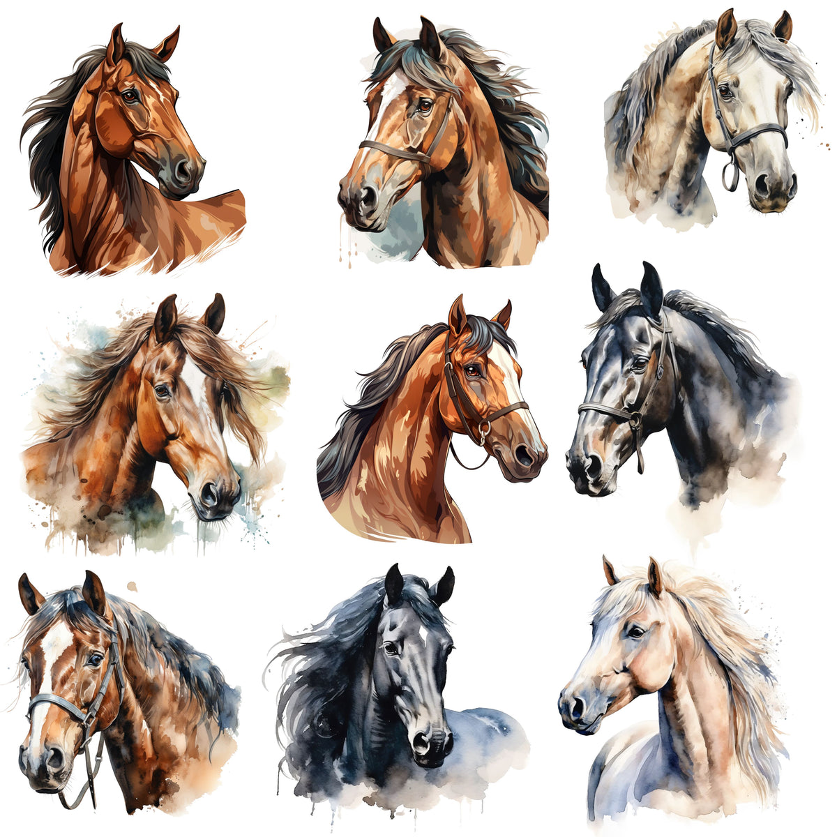 Horses Decal sheet UV DTF Decal sheet