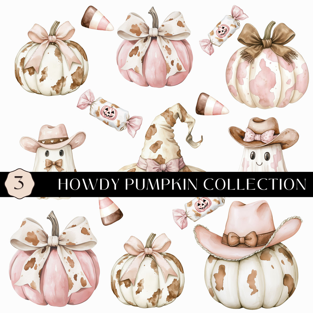 Howdy Pumpkin Collection UV DTF Decal Sheets- 5 Designs