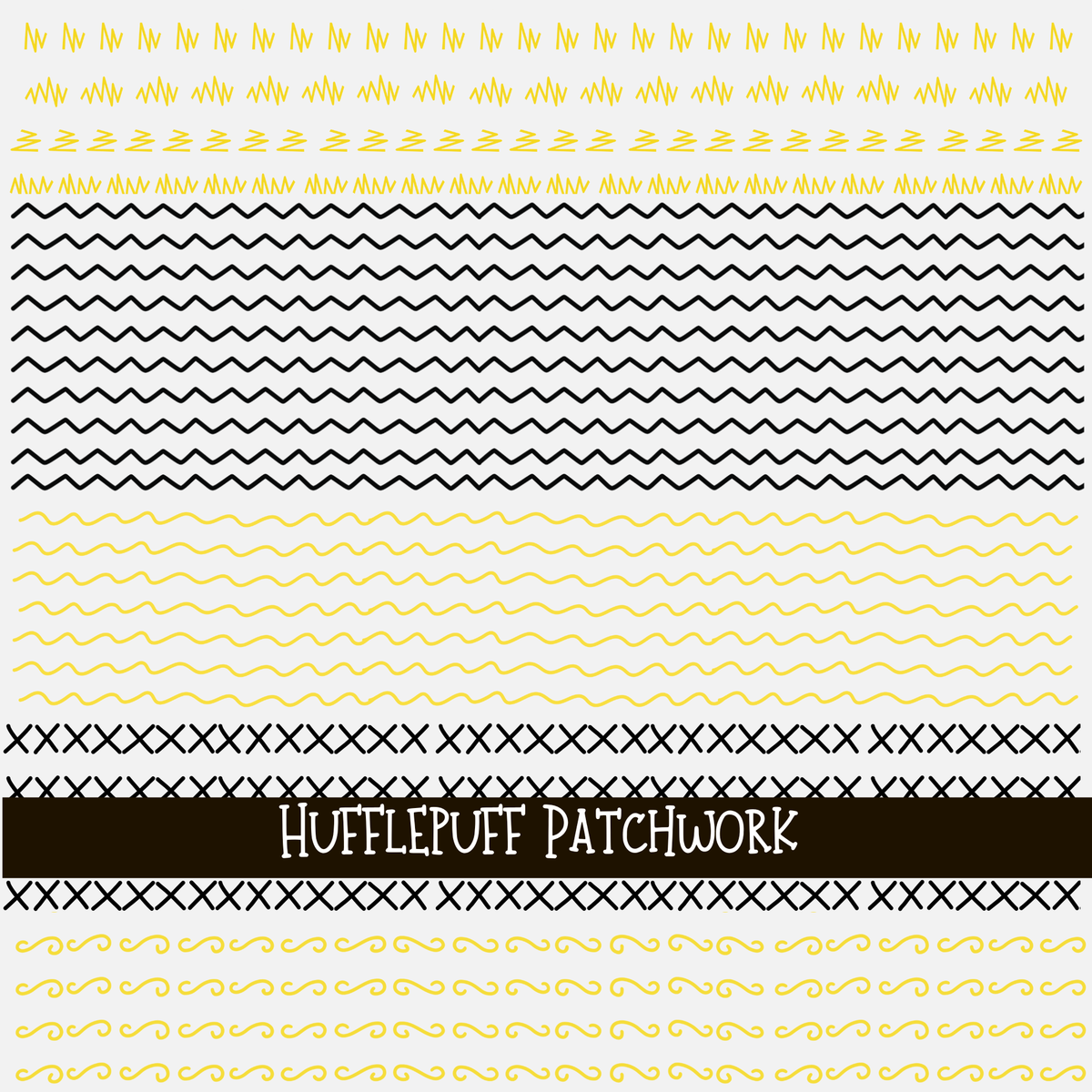 Hufflepuff Doodle Patchwork Set