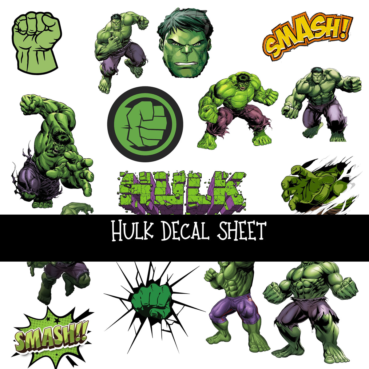 Hulk UV DTF Decal sheet