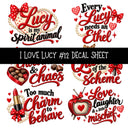 I Love Lucy UV DTF Decal sheets 13 Designs available