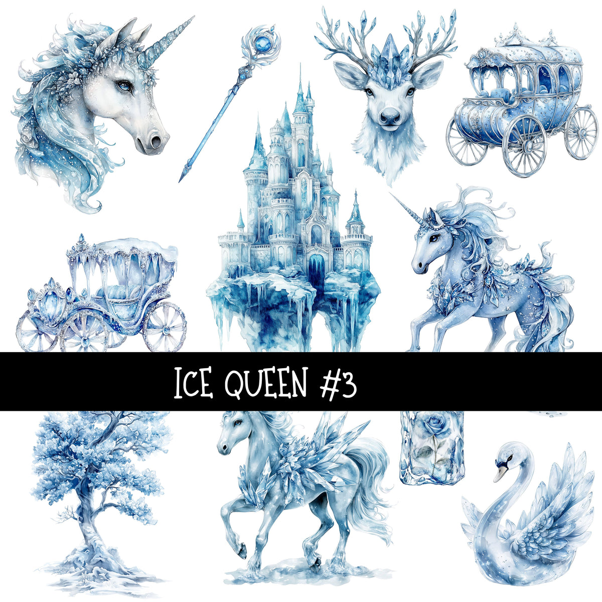 Ice Queen Collection 4 UV Decal sheets to choose from