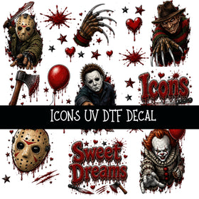 Icons UV DTF Decal sheets