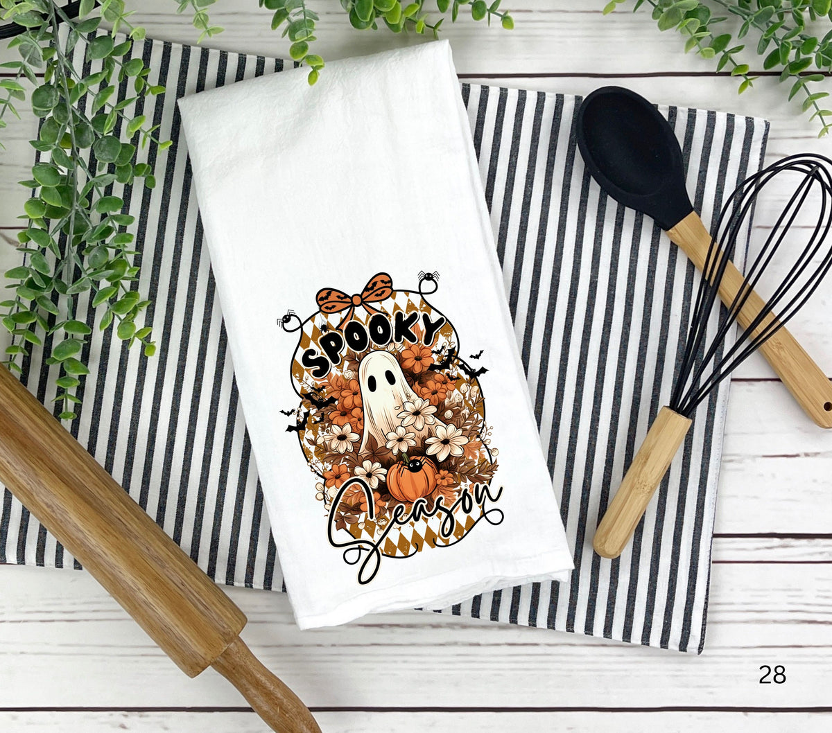 Spooky Season fall ghost DTF towel Transfer