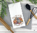 Take me to the pumpkin patch raccoon DTF towel Transfer