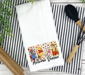 Autumn Season Pooh DTF towel Transfer