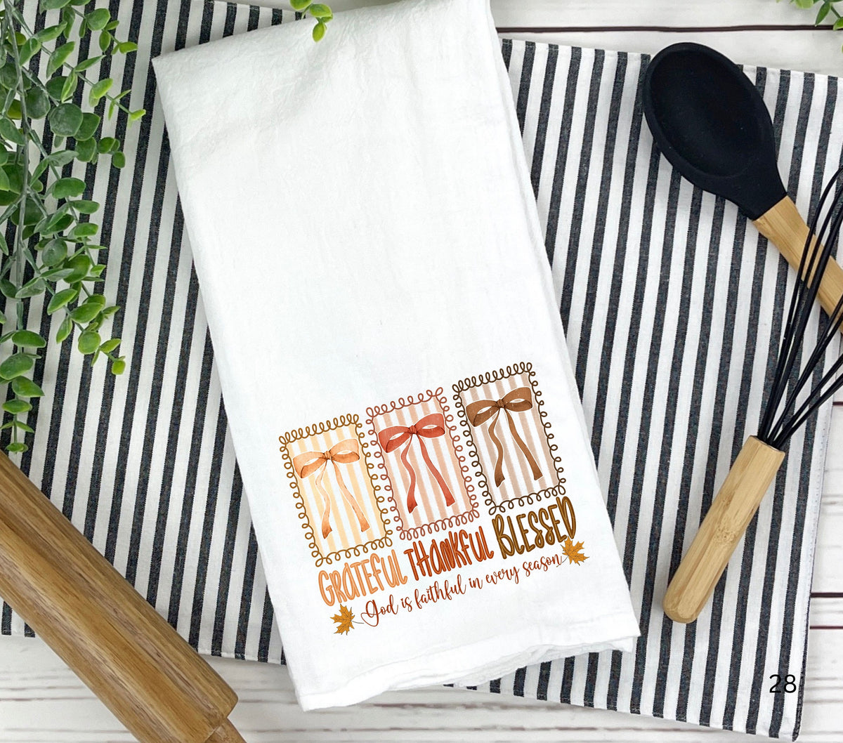 Grateful, Thankful and Blessed DTF towel Transfer