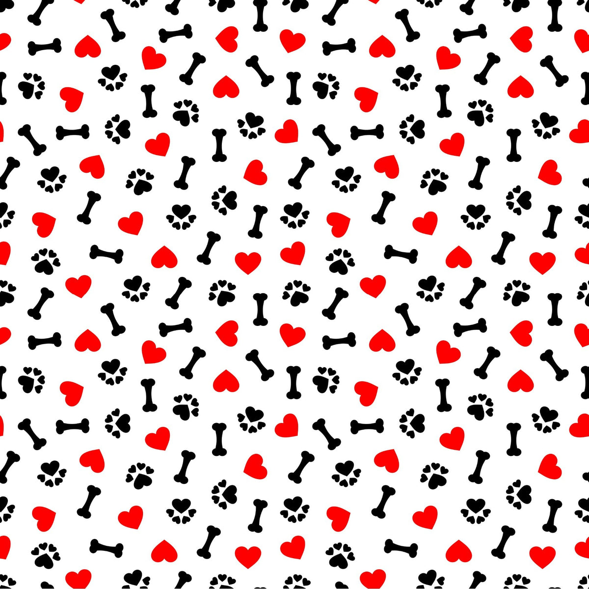 Dog Bones And Paw - Adhesive Vinyl