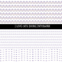 I love cats Doodle Patchwork Set