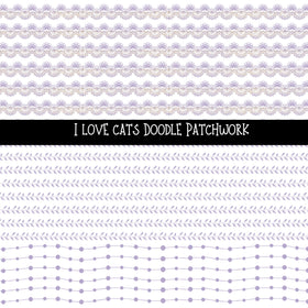 I love cats Doodle Patchwork Set