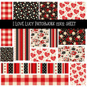 I Love Lucy Patchwork precut vinyl sheet available in 12x12 or 6x6 sizes