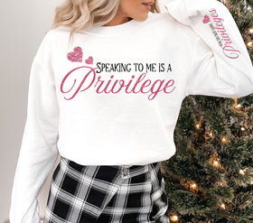 Speaking to me is a privilege DTF Transfers 2pc set
