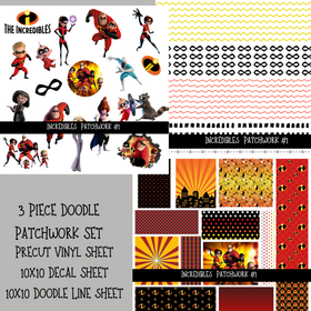 Incredibles Doodle Patchwork Set (2 variations)