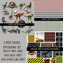 Jurassic Doodle Patchwork Set (2 variations)