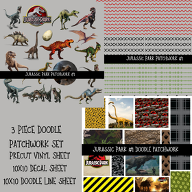 Jurassic Doodle Patchwork Set (2 variations)