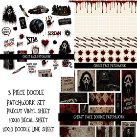 Ghost Face Doodle Patchwork Set