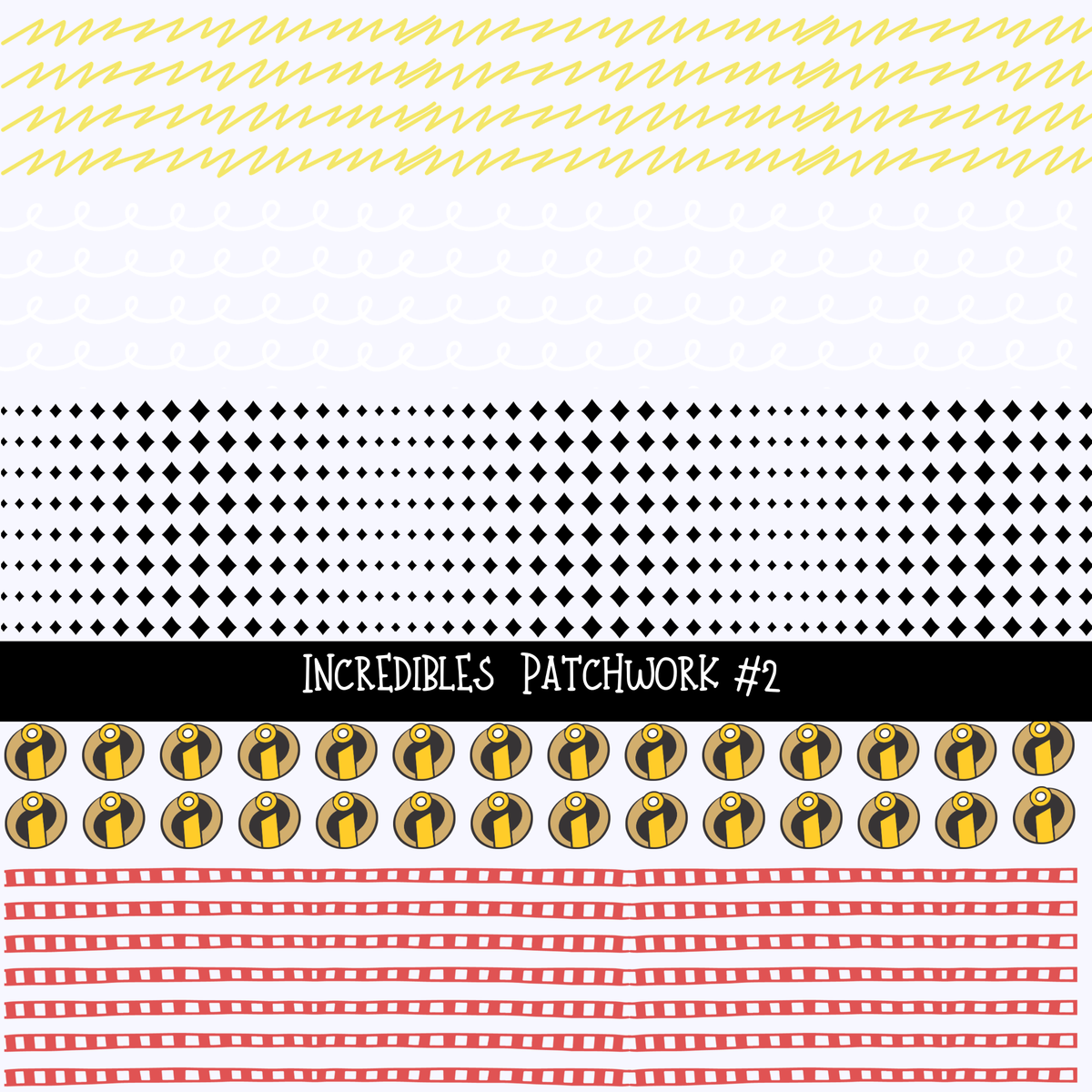 Incredibles Doodle Patchwork Set (2 variations)