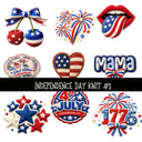 Independence Day knit  UV DTF Decal sheets 3 Design Options
