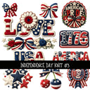 Independence Day knit  UV DTF Decal sheets 3 Design Options