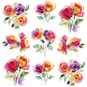 Inked Roses UV DTF Decal sheet