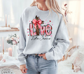 Love Like Jesus pink DTF Transfers