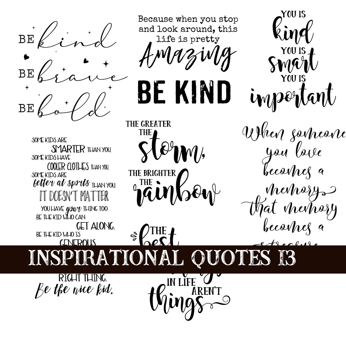 Inspirational Quotes 13 UV DTF Decal Sheets