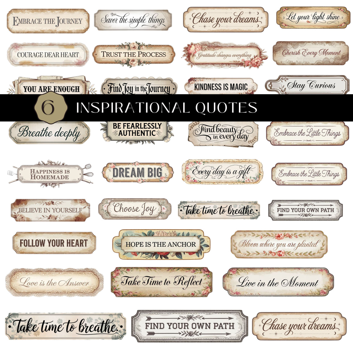 Inspirational Quotes #6 UV DTF Decal Sheet