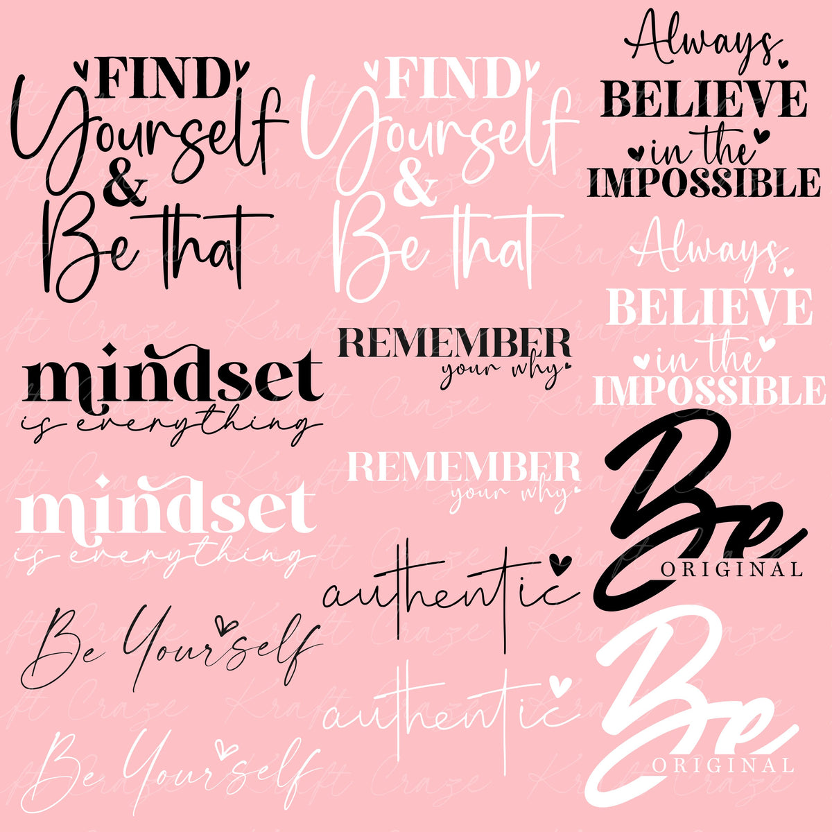 Inspirational Quotes UV DTF Decal Sheets 4 Sheet designs to choose from