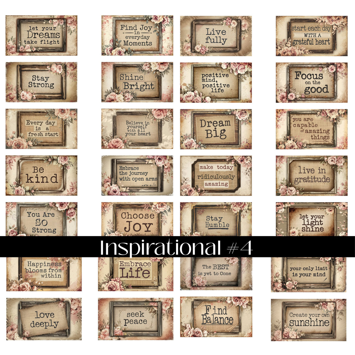 Inspirational Quotes #4 UV DTF Decal Sheet