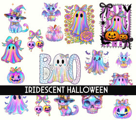 Iridescent Halloween UV DTF Decal Sheets