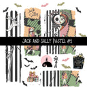 Jack and Sally Pastel Torn Pages UV DTF Decal sheets 4 Designs available