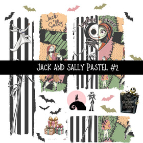 Jack and Sally Pastel Torn Pages UV DTF Decal sheets 4 Designs available