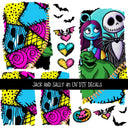 Jack and Sally Torn Pages UV DTF Decal sheets 6 designs available