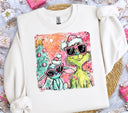 Stitch and Grinch watercolor DTF Transfers