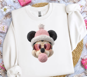 Pink Bubble Mick Faux Yarn DTF Transfers