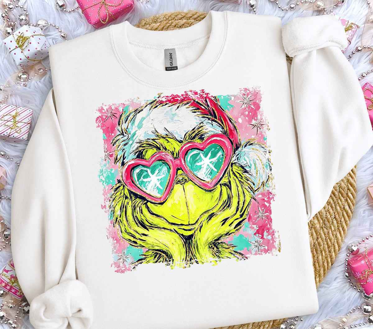 Grinch pink watercolor DTF Transfers